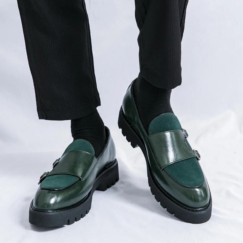 Green Leather Men's Loafers